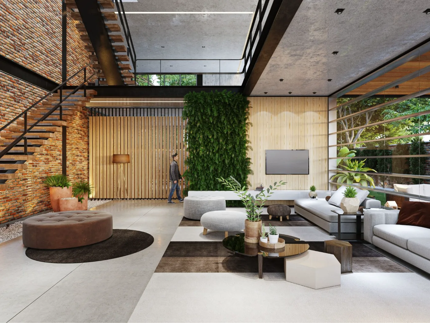 Open-plan living 3D design